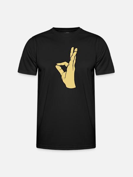 Perfect very tasty hand gesture - Men's Functional T-Shirt - black