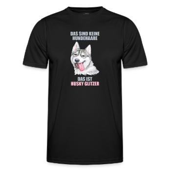 Husky Glitzer Hundehalter Hundehaare - Männer Funktions-T-Shirt - Schwarz - Vorne - AI Model Male 178 dark (178cm)