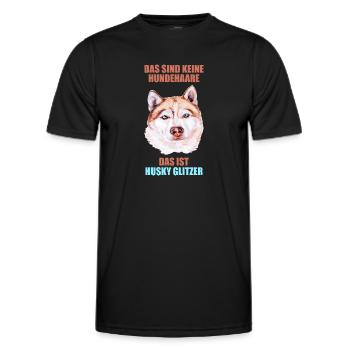 Husky Glitzer Hundehalter Hundehaare - Männer Funktions-T-Shirt - Schwarz - Vorne - AI Model Male 178 dark (178cm)
