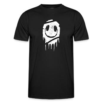 Smile white headphone 303 acid - Männer Funktions-T-Shirt - Schwarz - Vorne - AI Model Male 178 dark (178cm)