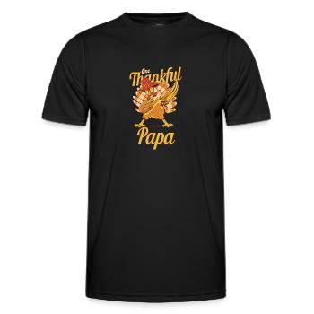 One Thankful Papa Turkey Family Matching Funny - Men's Functional T-Shirt - black - Front - AI Model Male 178 dark (178cm)