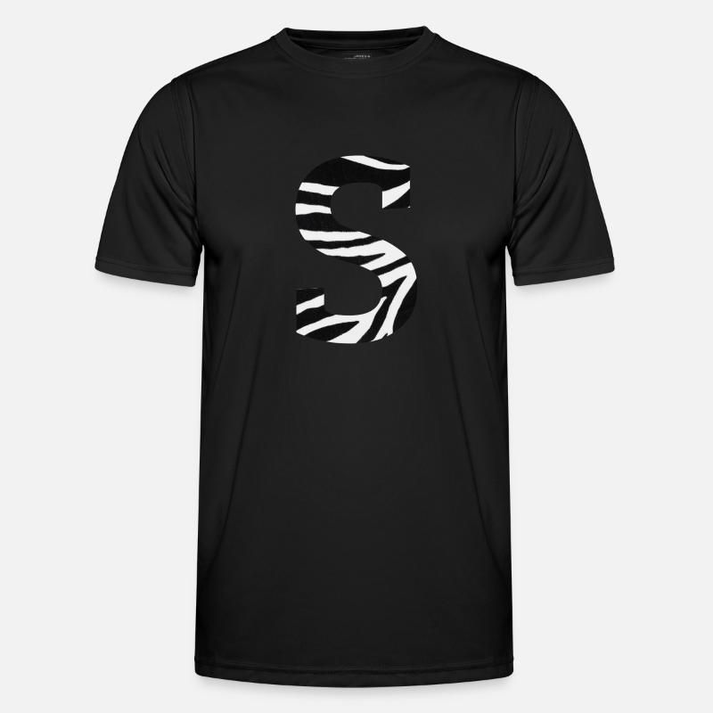 Buchstabe s Zebra Männer Funktions-T-Shirt