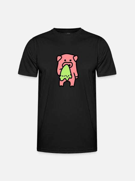 Pig sad / sick 3 - Men's Functional T-Shirt - black