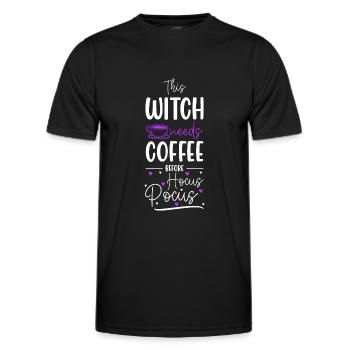 Hexenbesen Wicca Zauberei Walpurgisnacht - Männer Funktions-T-Shirt - Schwarz - Vorne - AI Model Male 178 dark (178cm)