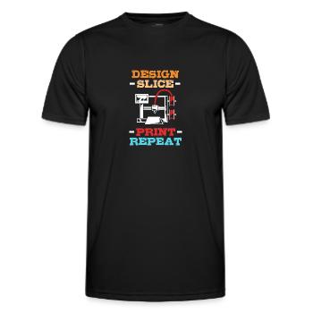 3D Printing - Men's Functional T-Shirt - black - Front - AI Model Male 178 dark (178cm)