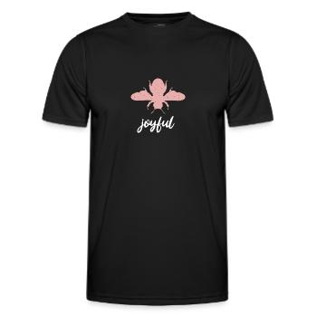 Rosa Bee Joyful Biene Be Joyful - Männer Funktions-T-Shirt - Schwarz - Vorne - AI Model Male 178 dark (178cm)