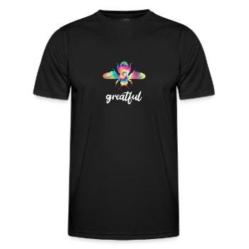 Tie Dye Bee Greatful Biene Be Greatful - T-shirt sport Homme - noir - Devant - AI Model Male 178 dark (178cm)