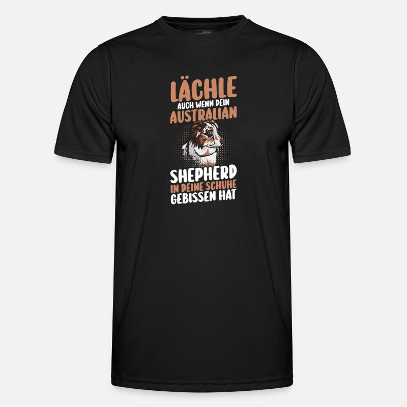 Australian Shepherd Hund Aussie - Männer Funktions-T-Shirt - Schwarz