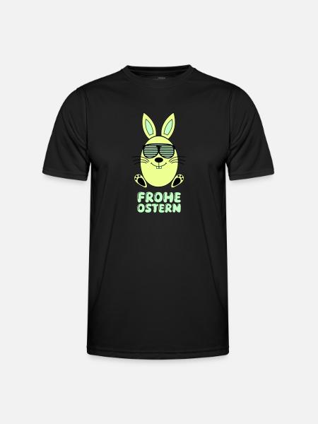 frohe ostern hase - Männer Funktions-T-Shirt - Schwarz