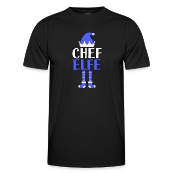 Chef Elfe Chefs Geschenk - Männer Funktions-T-Shirt - Schwarz - Vorne - AI Model Male 178 dark (178cm)