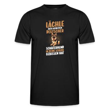 Hund Deutscher Schäferhund - Männer Funktions-T-Shirt - Schwarz - Vorne - AI Model Male 178 dark (178cm)