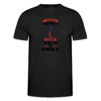 Chile Flagge Chilianisch Geschenk - Männer Funktions-T-Shirt - Schwarz - Vorne - AI Model Male 178 dark (178cm)