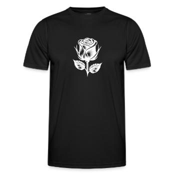 Florales dekoratives romantisches Rosendesign - Männer Funktions-T-Shirt - Schwarz - Vorne - AI Model Male 178 dark (178cm)