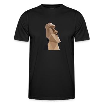Statue moai - T-shirt sport Homme - noir - Devant - AI Model Male 178 dark (178cm)