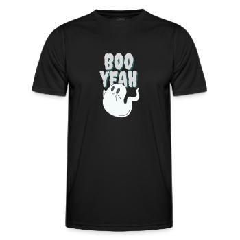 Boo yeah - cute ghost - Men's Functional T-Shirt - black - Front - AI Model Male 178 dark (178cm)