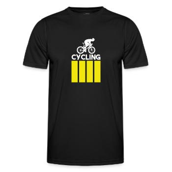Cycling - Modern - Männer Funktions-T-Shirt - Schwarz - Vorne - AI Model Male 178 dark (178cm)