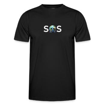 SOS - Weeping Sad Earth Climate Change - Men's Functional T-Shirt - black - Front - AI Model Male 178 dark (178cm)