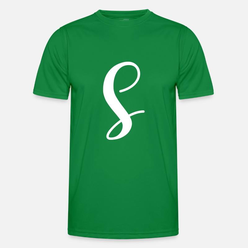 Calligraphy, initial S Men's Functional T-Shirt
