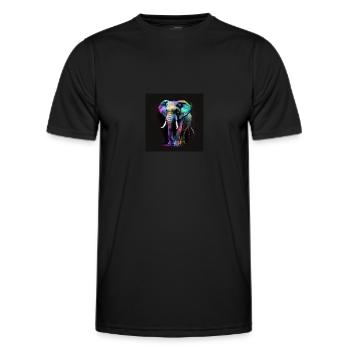 BEAUTIFUL ELEPHANT WITH REFLECTION - Men's Functional T-Shirt - black - Front - AI Model Male 178 dark (178cm)