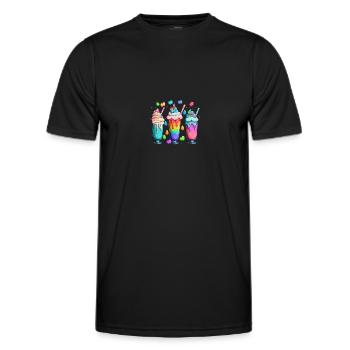 MILCHSHAKES - MEHRFARBIG - Männer Funktions-T-Shirt - Schwarz - Vorne - AI Model Male 178 dark (178cm)