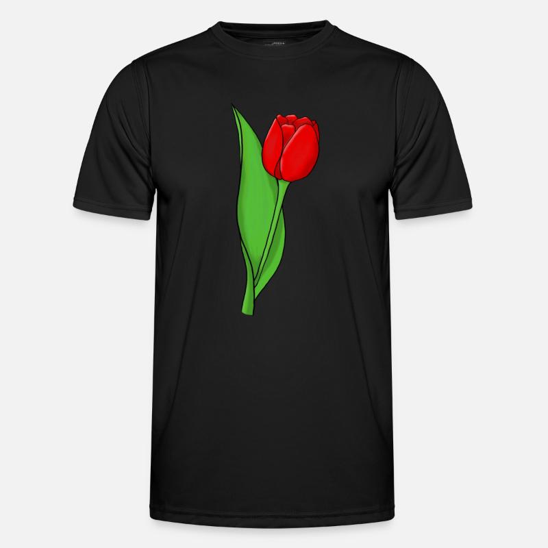 Rote Tulpe Männer Funktions-T-Shirt