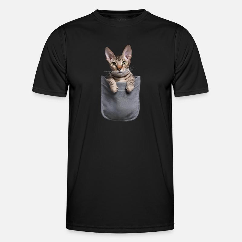 Devon Rex Katze in der Tasche Geschenk Männer Funktions-T-Shirt
