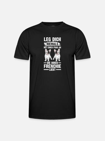 Hund Frenchie - Männer Funktions-T-Shirt - Schwarz