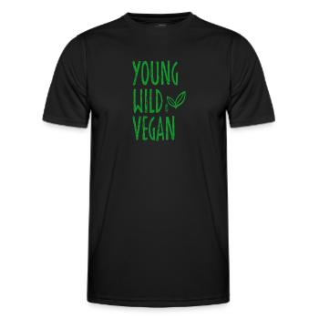 Jung Wild Und Vegan - Pflanzlich Vegetarisch - Männer Funktions-T-Shirt - Schwarz - Vorne - AI Model Male 178 dark (178cm)