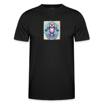 Un animal aquatique présente une blague sur les bébés loutres - T-shirt sport Homme - noir - Devant - AI Model Male 178 dark (178cm)