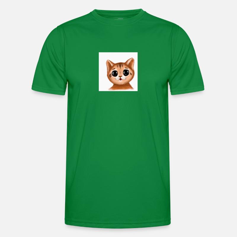 Chat dessiné T-shirt sport Homme