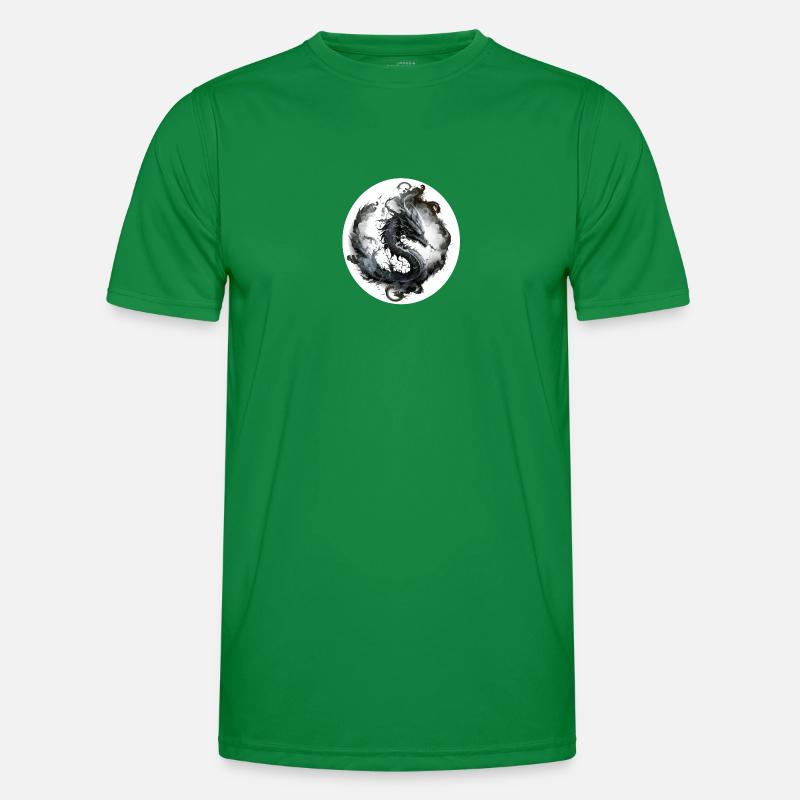 Rauchiger schwarzer Drache Männer Funktions-T-Shirt