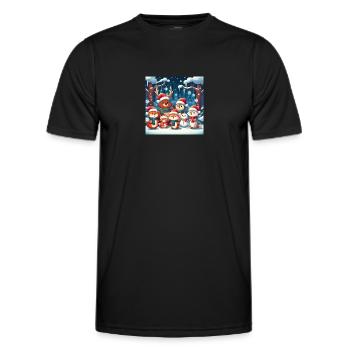 Animaux de noël - T-shirt sport Homme - noir - Devant - AI Model Male 178 dark (178cm)