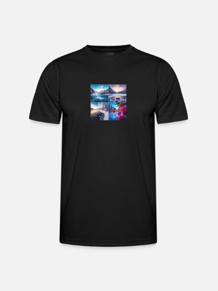 Weihnachten am See - Männer Funktions-T-Shirt - Schwarz