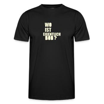 wo ist bob - Männer Funktions-T-Shirt - Schwarz - Vorne - AI Model Male 178 dark (178cm)