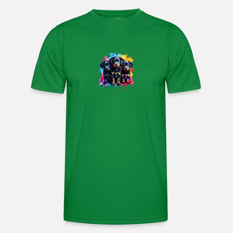 Chiots avec éclaboussures colorées T-shirt sport Homme