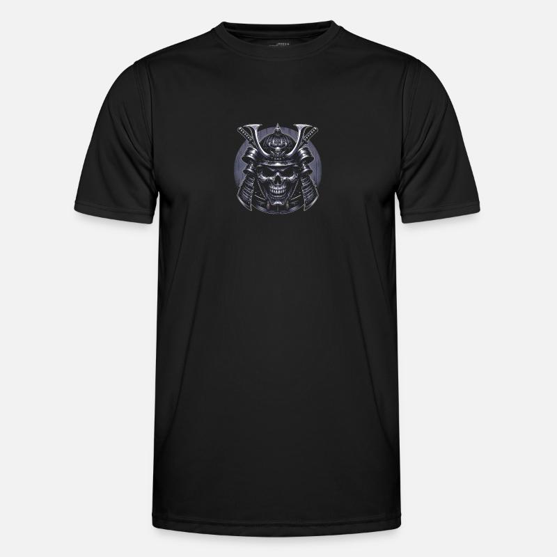Samurai-Schädel der Seele - Männer Funktions-T-Shirt - Schwarz