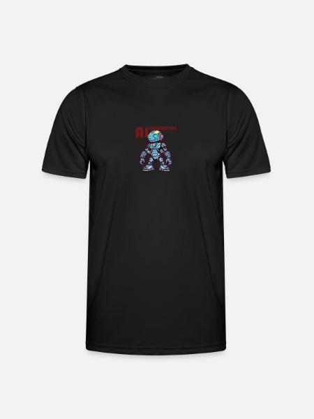 AI-GENERATION – Futuristic Robot Comic Style - Männer Funktions-T-Shirt - Schwarz