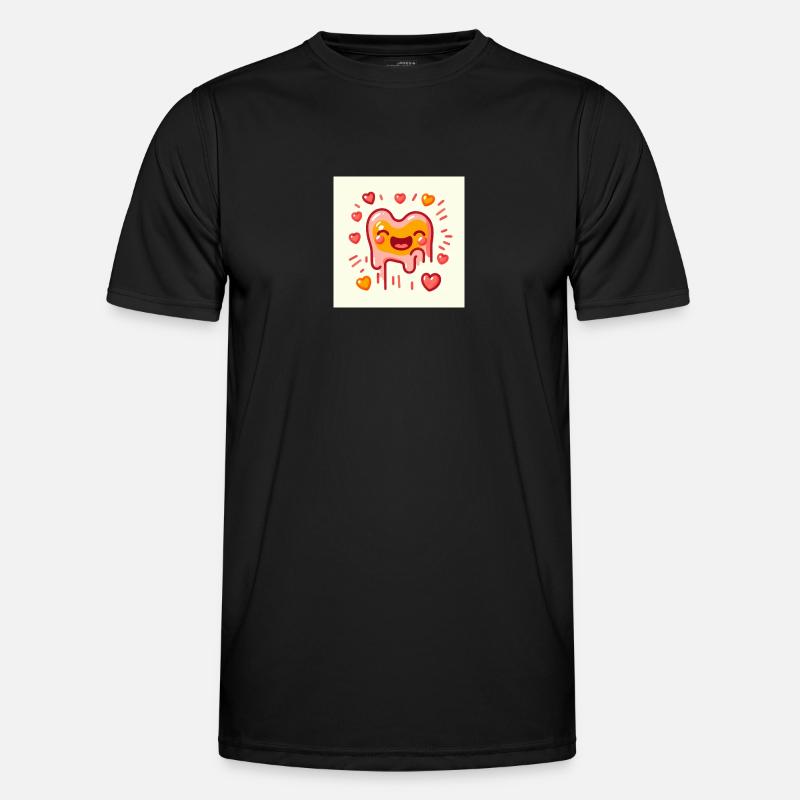 Bespritztes eisiges Herz - Männer Funktions-T-Shirt - Schwarz