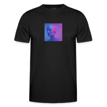 Futuristic head in digital style - Men's Functional T-Shirt - black - Front - AI Model Male 178 dark (178cm)