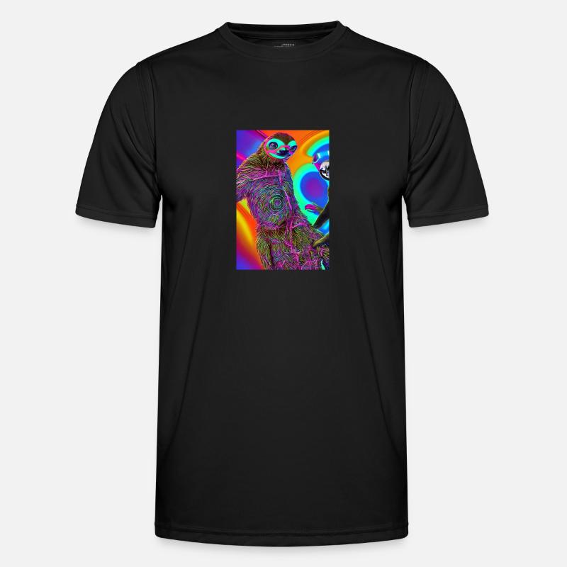 Psychedelic Sloth 2 - Men's Functional T-Shirt - black