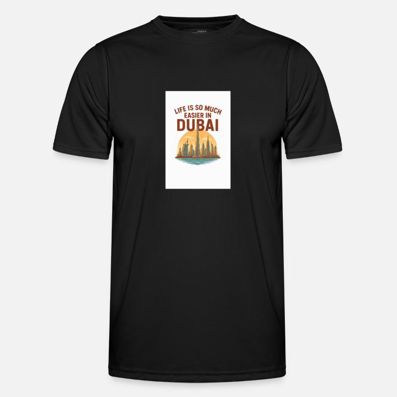 Easy dubai - Männer Funktions-T-Shirt - Schwarz