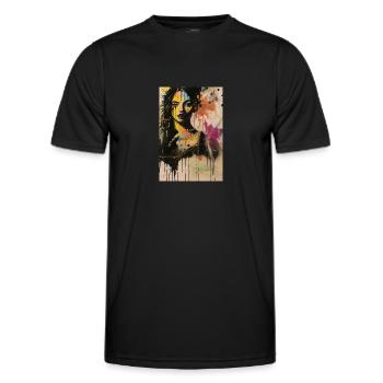 Portrait Woman Look Omikly Neck Splash Art - Men's Functional T-Shirt - black - Front - AI Model Male 178 dark (178cm)