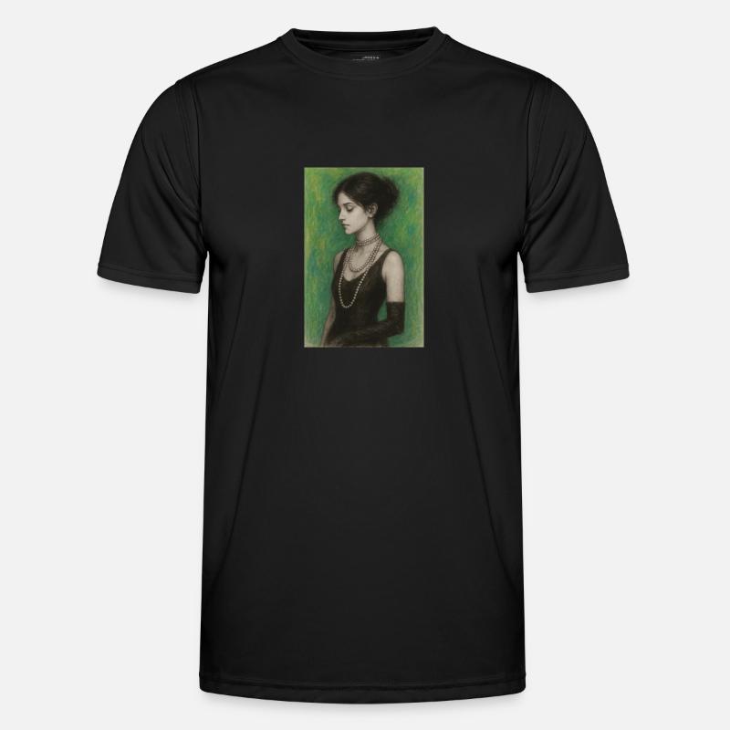 Frau Halskette Perlen Grün Elegant Omikly Pop Art Männer Funktions-T-Shirt