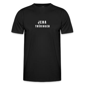 Jena, Thuringia - Men's Functional T-Shirt - black - Front - AI Model Male 178 dark (178cm)