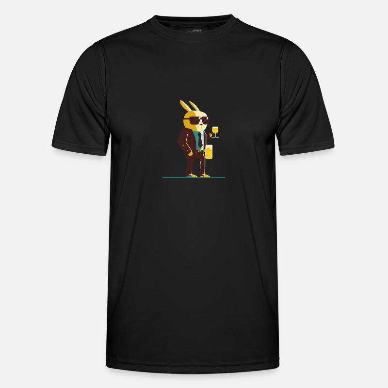 Cooler Osterhase mit Bier - Männer Funktions-T-Shirt - Schwarz