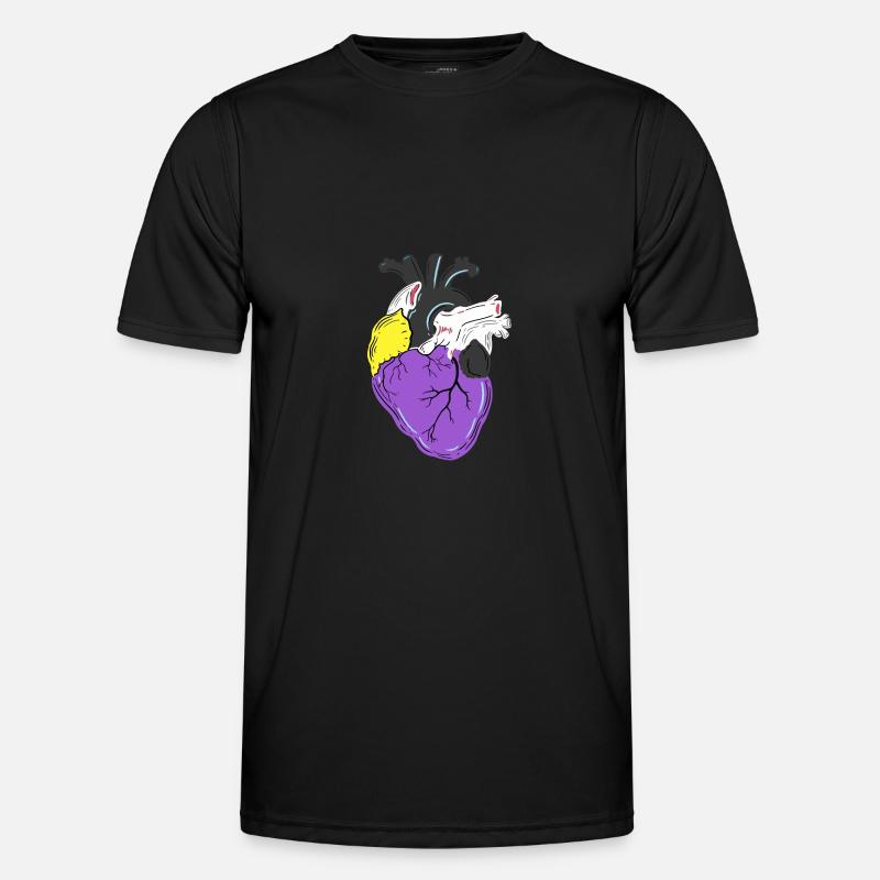 Nonbinary Pride Herz Nonbinary Pride - Männer Funktions-T-Shirt - Schwarz