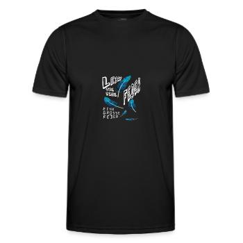 feder leicht weiss - Männer Funktions-T-Shirt - Schwarz - Vorne - AI Model Male 178 dark (178cm)