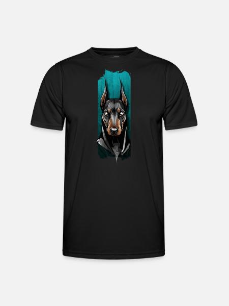Noble Watch: Majestic Dobermans' Gaze - Men's Functional T-Shirt - black