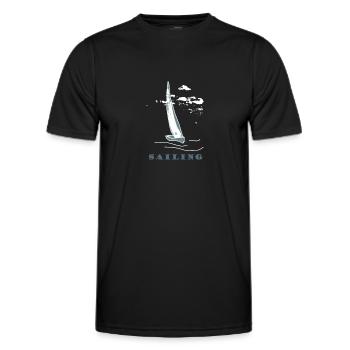 Voilier,Mer,cadeau,cool,trend - T-shirt sport Homme - noir - Devant - AI Model Male 178 dark (178cm)