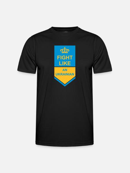 fight like ukrainians quote - Men's Functional T-Shirt - black